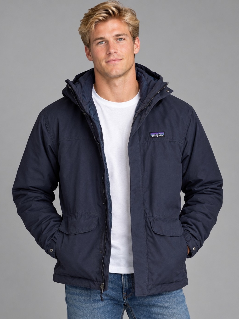 Patagonia Men's Jacket Isthmus Open Zipper.